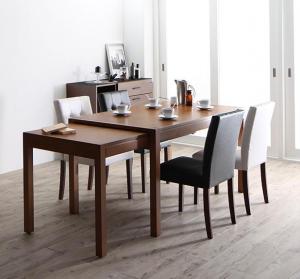 【新商品】組立設置付き モダンデザイン スライド伸縮テーブル ダイニングセット STRIDER ストライダー 5点セット(テーブル+チェア4脚) W135-235 送料無料