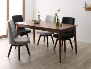 【新商品】組立設置付き 北欧スタイル 回転チェア ダイニング TOLV トルブ 5点セット(テーブル+チェア4脚) ブラウン W150 送料無料