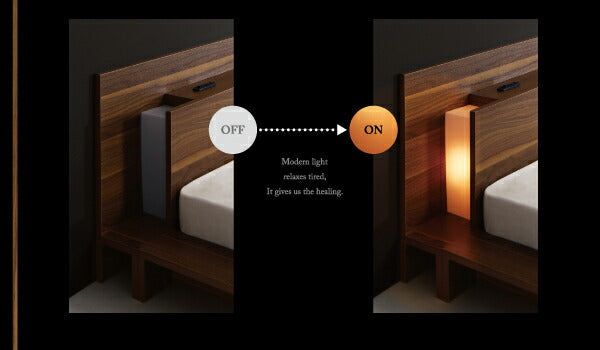 【新商品】組立設置付き モダンライト・コンセント付きローベッド Burlington バーリントン プレミアムボンネルコイルマットレス付き シングル 送料無料