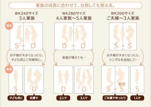 【新商品】総桐すのこベッド Kirimuku キリムク クイーン(SS×2) 送料無料