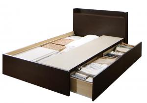 【新商品】組立設置付 連結 棚・コンセント付すのこ収納ベッド Ernesti エルネスティ ベッドフレームのみ Aタイプ シングル 送料無料