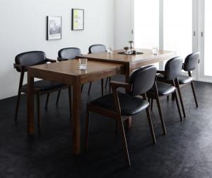 【新商品】組立設置付き モダンデザイン スライド伸縮テーブル ダイニングセット Jamp ジャンプ 7点セット(テーブル+チェア6脚) W135-235 送料無料