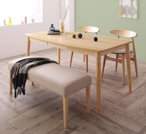 【新商品】組立設置付き 北欧スタイル ダイニング Laurel ローレル 4点セット(テーブル+チェア2脚+ベンチ1脚) W150 送料無料