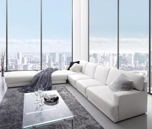 【新商品】レイアウト自由 家族でリビングを囲める大型モダンデザインコーナーカウチ La cienega ラ・シェネガ ソファ&オットマンセット 幅270cm 送料無料