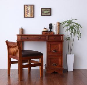 【新商品】天然木マホガニー材アンティーク調アジアンダイニングシリーズ RADOM ラドム デスク W90 送料無料