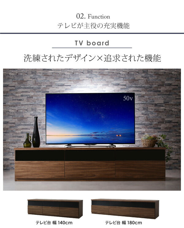 リビングボードが選べるテレビ台シリーズ TV-line テレビライン 2点セット(テレビボード+チェスト) 幅180 送料無料