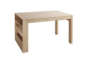 【新商品】組立設置付き 無段階に広がる スライド伸縮テーブル ダイニングセット Magie+ マージィプラス ダイニングテーブル シェルフタイプ W120-200 送料無料