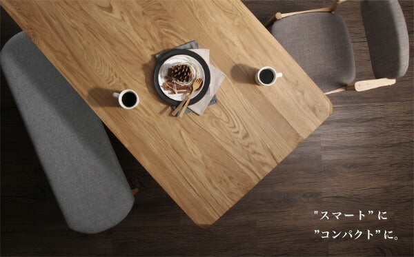 【新商品】組立設置付き 天然木オーク無垢材 北欧ダイニングセット The North ザ・ノース 4点セット(テーブル+チェア2脚+ベンチ1脚) W150 送料無料