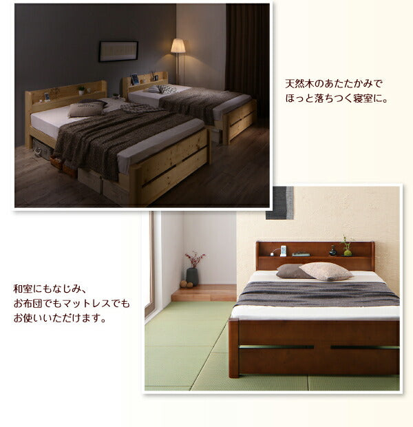 家族の成長に合わせて高さ調節できる頑丈すのこファミリーベッド SEIVISAGE セイヴィサージュ スタンダードボンネルコイルマットレス付き ワイドK240(S+D) 送料無料