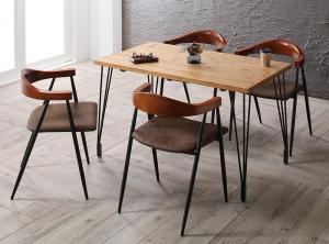 ヴィンテージ インダストリアルデザイン ダイニング Almont オルモント 5点セット(テーブル+チェア4脚) W120 送料無料