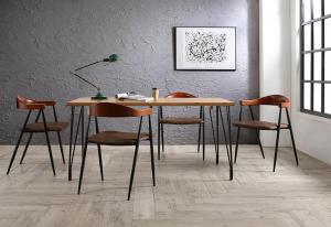 ヴィンテージ インダストリアルデザイン ダイニング Almont オルモント 5点セット(テーブル+チェア4脚) W150 送料無料