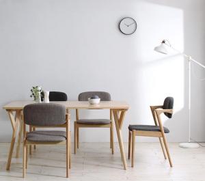 北欧ナチュラルモダンデザイン天然木ダイニングセット Wors ヴォルス 5点セット(テーブル+チェア4脚) W140 送料無料