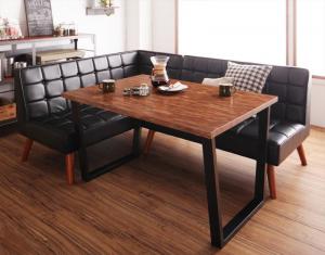 【新商品】組立設置付き 古木風 ヴィンテージ カフェスタイル リビングダイニング TOLD トルド 3点セット(テーブル+2Pソファ1脚+アームソファ1脚) 左アーム W120 送料無料