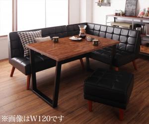 古木風 ヴィンテージ カフェスタイル リビングダイニング TOLD トルド 4点セット(テーブル+ソファ1脚+アームソファ1脚+スツール1脚) 右アーム W150 送料無料