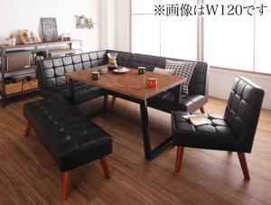 【新商品】組立設置付き 古木風 ヴィンテージ カフェスタイル リビングダイニング TOLD トルド 5点セット(テーブル+ソファ1脚+アームソファ1脚+チェア1脚+ベンチ1脚) 左アーム W150 送料無料