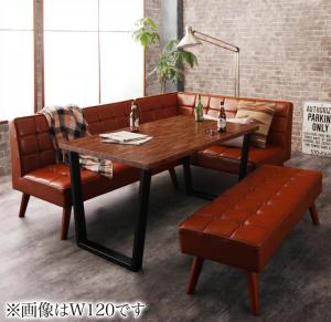 【新商品】組立設置付き 古木風 ヴィンテージ アメリカンスタイル リビングダイニング 99 ダブルナイン 4点セット(テーブル+ソファ1脚+アームソファ1脚+ベンチ1脚) 右アーム W150 送料無料