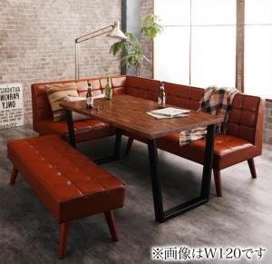 【新商品】組立設置付き 古木風 ヴィンテージ アメリカンスタイル リビングダイニング 99 ダブルナイン 4点セット(テーブル+ソファ1脚+アームソファ1脚+ベンチ1脚) 左アーム W150 送料無料