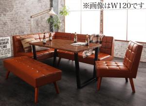 【新商品】組立設置付き 古木風 ヴィンテージ アメリカンスタイル リビングダイニング 99 ダブルナイン 5点セット(テーブル+ソファ1脚+アームソファ1脚+チェア1脚+ベンチ1脚) 左アーム W150 送料無料