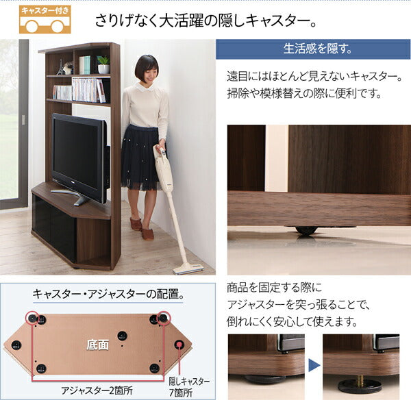 【新商品】ハイタイプコーナーテレビボード ガイド Guide 2点セット(テレビボード+キャビネット) 送料無料