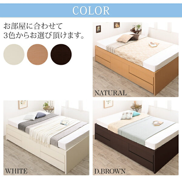 【新商品】組立設置付 国産 清潔すのこ ヘッドレスチェストベッド Renitsa レニツァ 薄型プレミアムポケットコイルマットレス付き シングル 送料無料