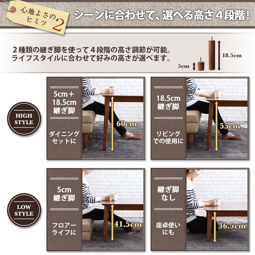 【新商品】こたつもソファも高さ調節できる 収納付きリビングダイニングセット Sheld シェルド 5点セット(テーブル+2Pソファ2脚+1Pソファ1脚+コーナーソファ1脚) W120 送料無料