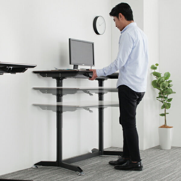 【新商品】ワンタッチで高さが変えられる スタンディングデスクセット GROWTHER グローサー オフィスチェア 1脚 送料無料