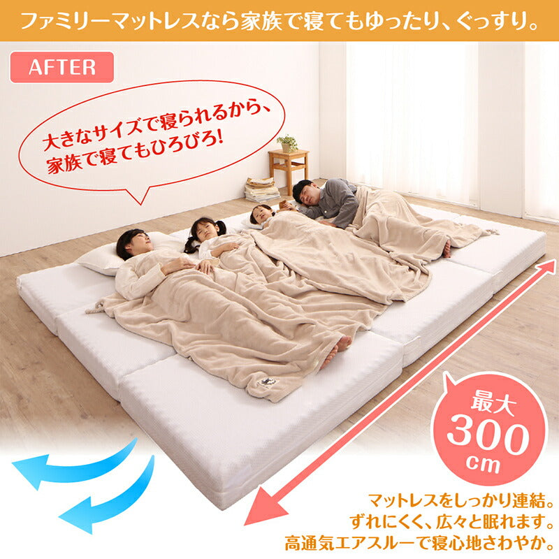 厚さが選べる 高通気・抗菌防臭 ファミリーマットレス敷き布団 ワイドK240 厚さ6cm 送料無料