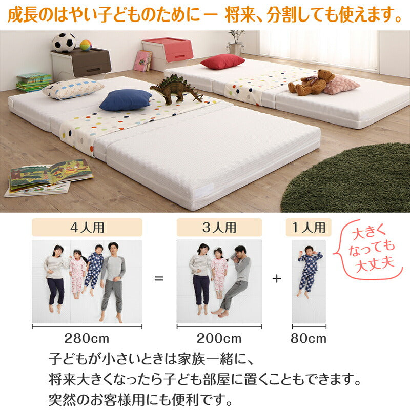 厚さが選べる 高通気・抗菌防臭 ファミリーマットレス敷き布団 ワイドK300 厚さ6cm 送料無料