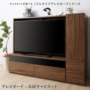 【新商品】ミドルタイプテレビボードシリーズ city sign シティサイン 2点セット(テレビボード+キャビネット) 木扉 送料無料