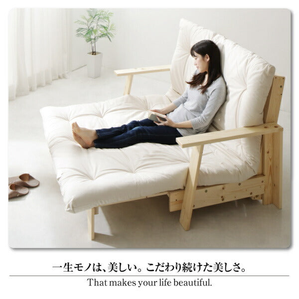 【新商品】素材と品質にこだわった セミダブル天然木すのこソファベッド LAXZERIA ラグゼリア ソファベッド フレーム+布団セット 140cm 送料無料