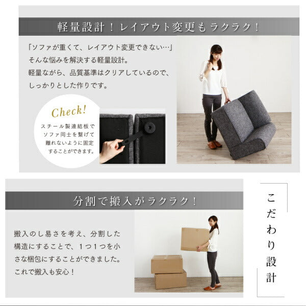 【新商品】レイアウト自由自在 ユニットデザインコーナーソファセット UNONU ウノン オットマン 送料無料