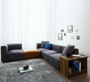 【新商品】レイアウト自由自在 ユニットデザインコーナーソファセット UNONU ウノン ソファ&オットマンセット ラージタイプ 4P 送料無料