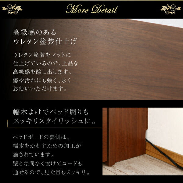 【新商品】高級ウォルナット材ワイドサイズ収納ベッド Fenrir フェンリル ボンネルコイルマットレス付き ライトタイプ ダブル 送料無料