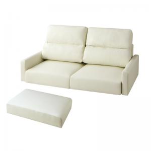 【新商品】フロアソファ Lex レックス ソファ&オットマンセット スリム肘 ハイタイプ 2P 送料無料