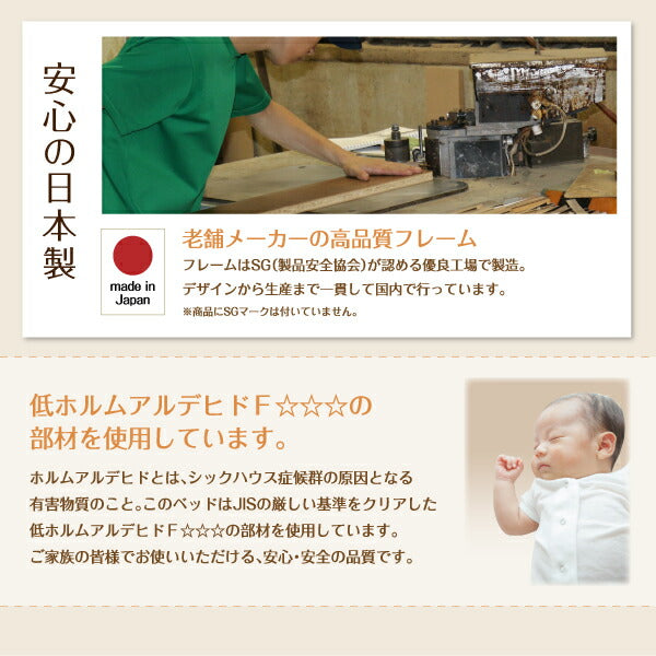 お客様組立 日本製・布団が収納できる大容量収納畳連結ベッド 陽葵 ひまり ベッドフレームのみ 美草畳 セミダブル 29cm 送料無料