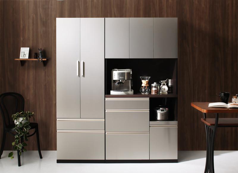 【新商品】開梱設置サービス付き 日本製完成品 奥行40cm スタイリッシュキッチン収納シリーズ 食器棚+キッチンボードセット 送料無料