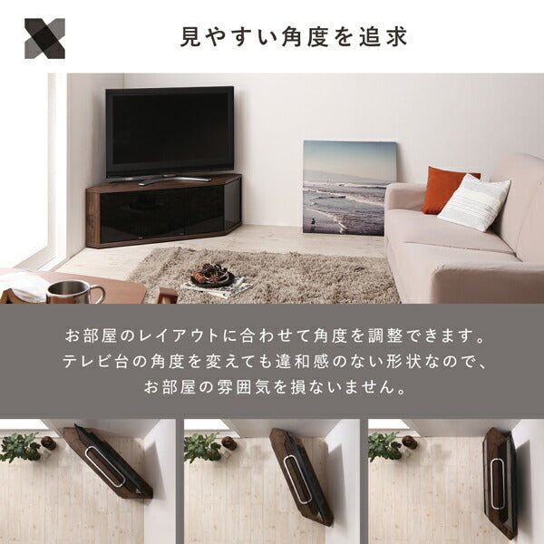 【新商品】角度調節可能 隠しキャスター付き ハーフコーナーテレビボード Cornerα コーナーアルファ 幅115 送料無料