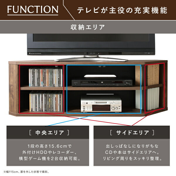 【新商品】角度調節可能 隠しキャスター付き ハーフコーナーテレビボード Cornerα コーナーアルファ 幅115 送料無料