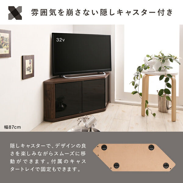 【新商品】角度調節可能 隠しキャスター付き ハーフコーナーテレビボード Cornerα コーナーアルファ 幅115 送料無料