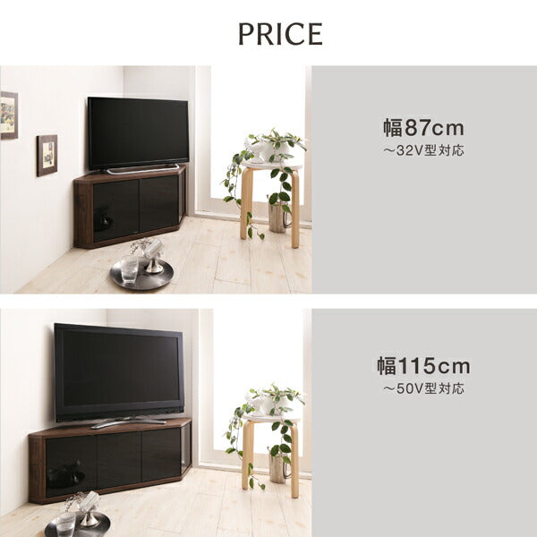 【新商品】角度調節可能 隠しキャスター付き ハーフコーナーテレビボード Cornerα コーナーアルファ 幅115 送料無料
