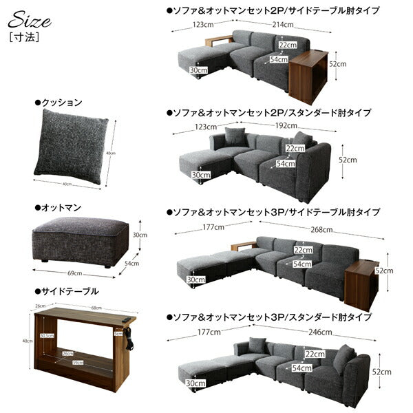 【新商品】ワイドローソファ Lowel ローウェル ソファ&オットマンセット スタンダード肘 2P 送料無料