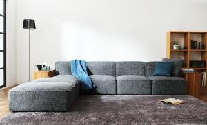 【新商品】ワイドローソファ Lowel ローウェル ソファ&オットマンセット サイドテーブル肘 3P 送料無料