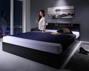 【新商品】組立設置付き 棚・コンセント付収納ベッド Milliald ミリアルド マルチラススーパースプリングマットレス付き ダブル 送料無料