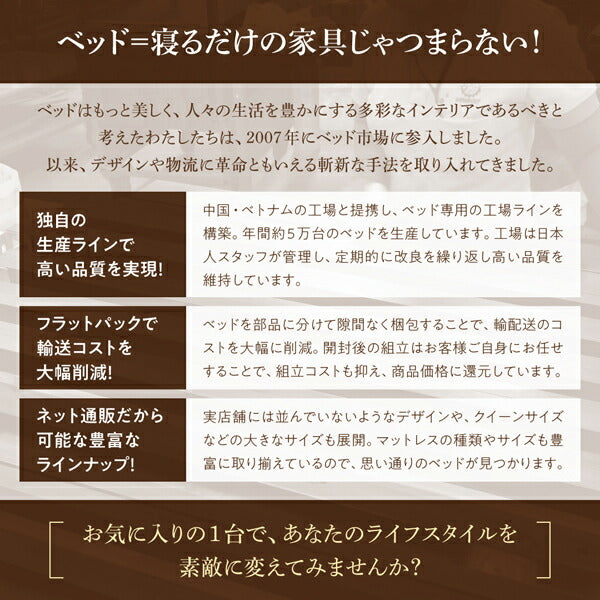 組立設置付き 棚・コンセント付収納ベッド Irvine アーヴァイン ベッドフレームのみ セミダブル 送料無料