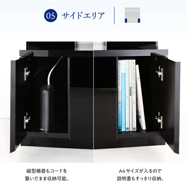 【新商品】鏡面仕上げ 大型テレビ対応ハイタイプコーナーテレビボード Prelumo プレルモ 送料無料