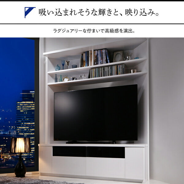 【新商品】鏡面仕上げ 大型テレビ対応ハイタイプコーナーテレビボード Prelumo プレルモ 送料無料