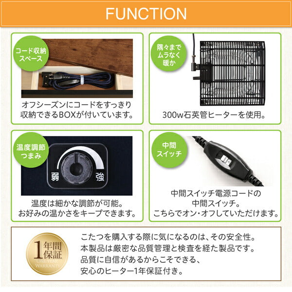 【新商品】ワンルームにも置ける コンパクトシンプルこたつ Ron Boolean ロンブール 長方形(60×75cm) 送料無料