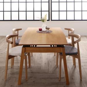 【新商品】組立設置付き オーク材・ウォールナット材 北欧伸縮式ダイニング Jole ジョール 5点セット(テーブル+チェア4脚) W140-240 送料無料