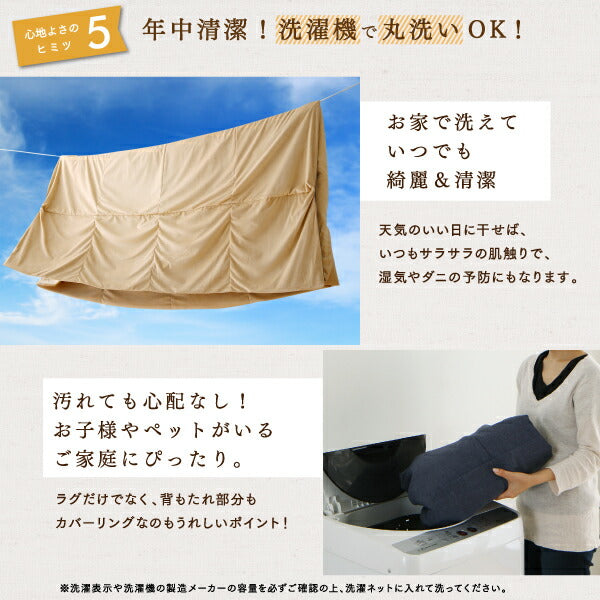 【新商品】カバーが洗えて年中清潔 こたつに合わせるマイクロファイバークッションラグ ラグ 小 200×174 送料無料