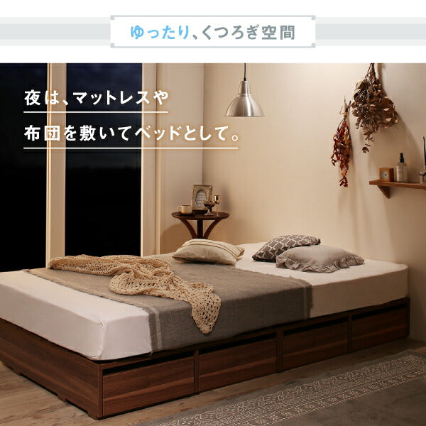 組立設置付き 選べる引出収納付きシンプルデザインローベッド Menoce メノーチェ ベッドフレームのみ 引き出し4杯 セミダブル 送料無料